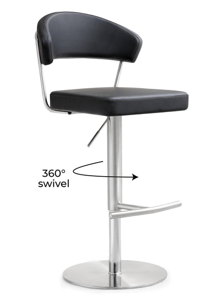 Cosmo Performance Vegan Leather Adjustable Stool by TOV Furniture at Eve Furniture