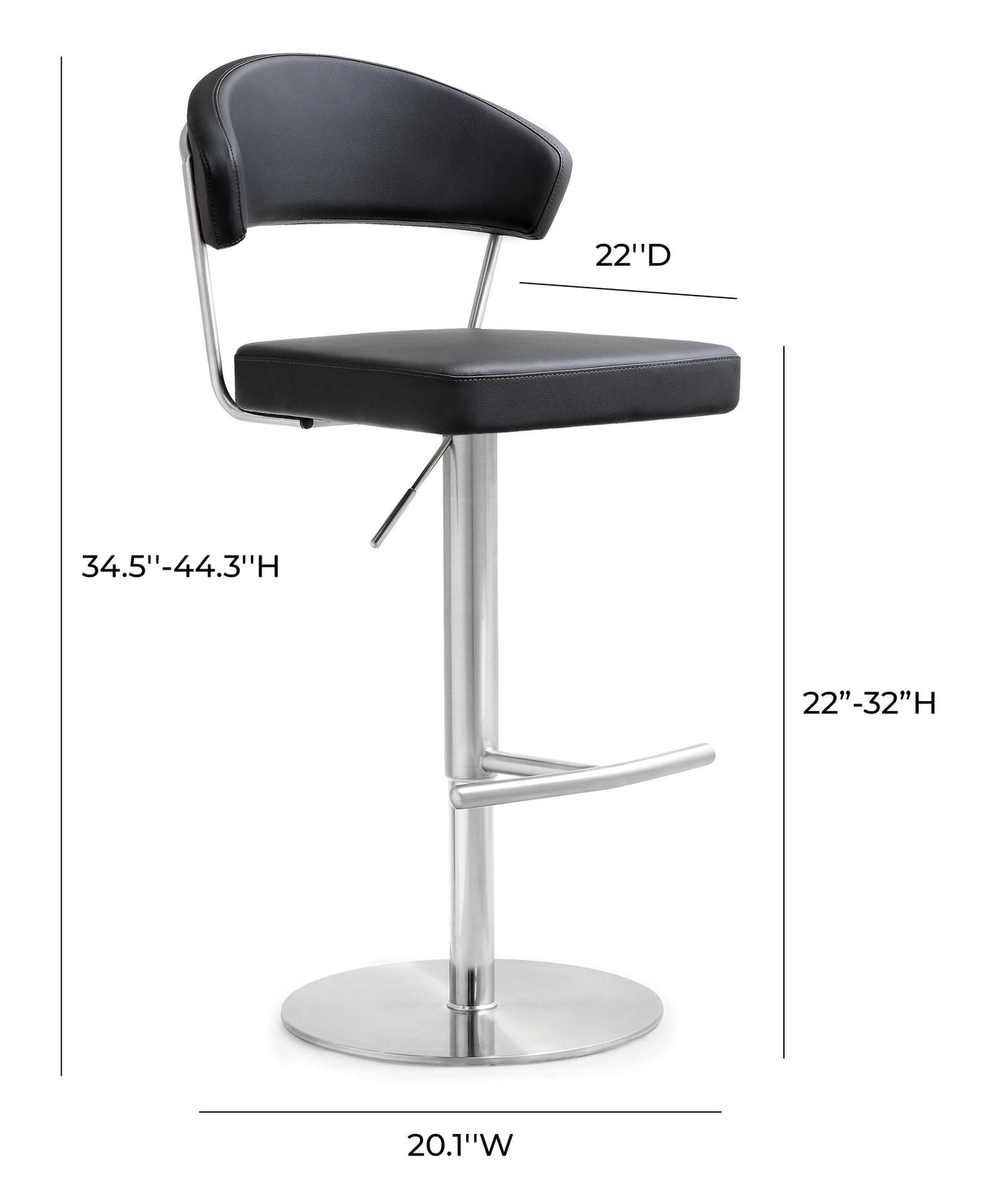 Cosmo Performance Vegan Leather Adjustable Stool by TOV Furniture at Eve Furniture