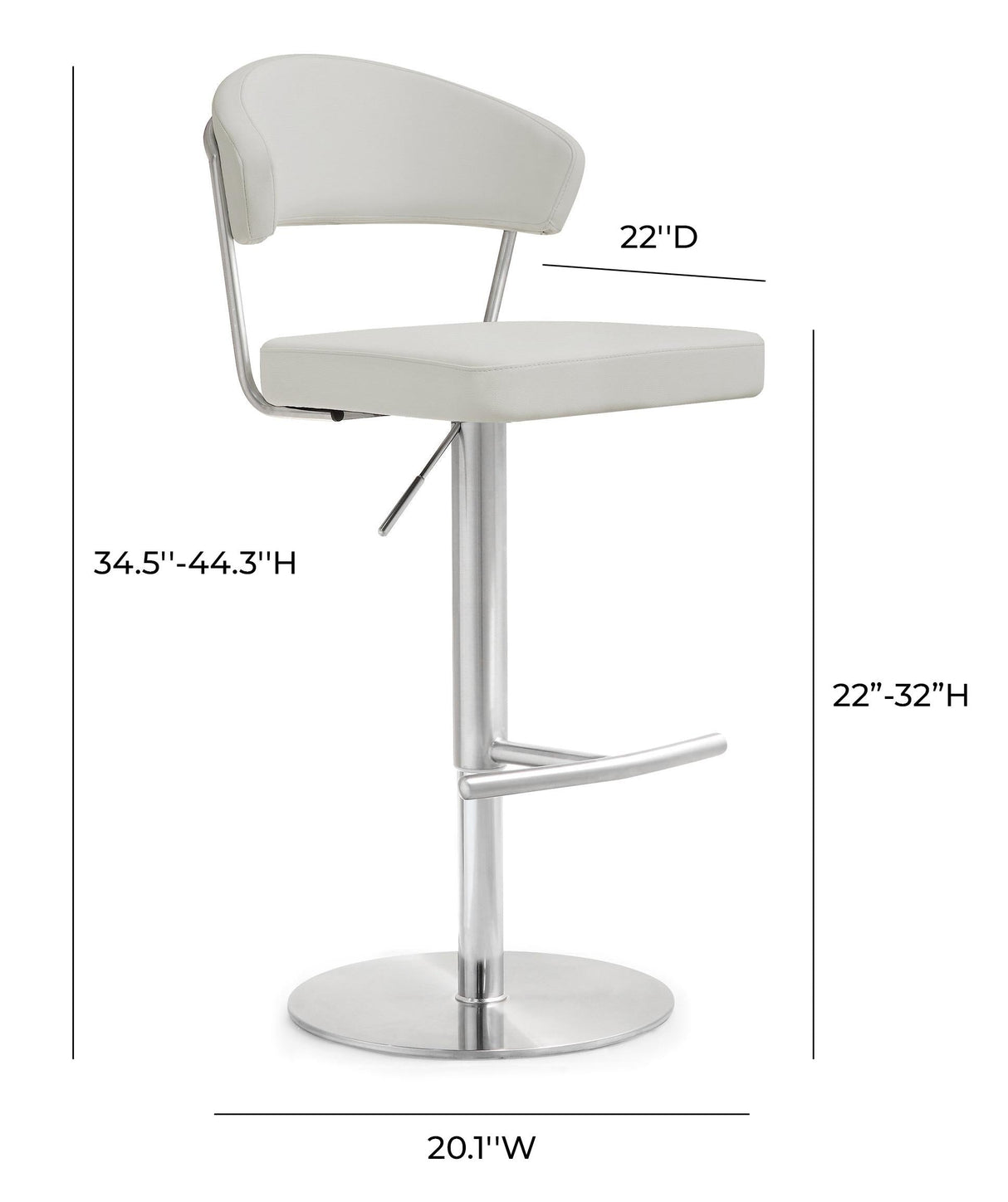Cosmo Performance Vegan Leather Adjustable Stool by TOV Furniture at Eve Furniture