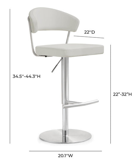 Cosmo Performance Vegan Leather Adjustable Stool by TOV Furniture at Eve Furniture