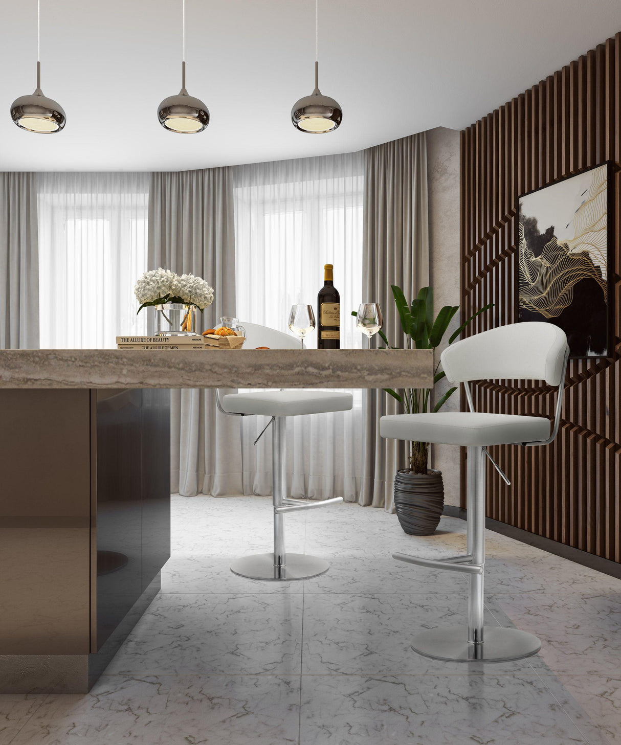 Cosmo Performance Vegan Leather Adjustable Stool by TOV Furniture at Eve Furniture