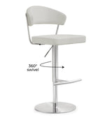 Cosmo Performance Vegan Leather Adjustable Stool by TOV Furniture at Eve Furniture