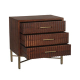 Cosmopolitan 26" Three Drawer Nightstand in Honey Brown by Home Trends & Design at Eve Furniture