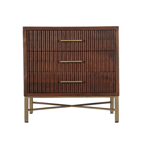 Cosmopolitan 26" Three Drawer Nightstand in Honey Brown by Home Trends & Design at Eve Furniture