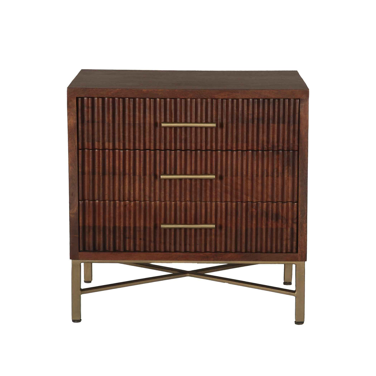 Cosmopolitan 26" Three Drawer Nightstand in Honey Brown by Home Trends & Design at Eve Furniture