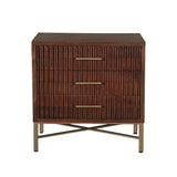 Cosmopolitan 26" Three Drawer Nightstand in Honey Brown by Home Trends & Design at Eve Furniture