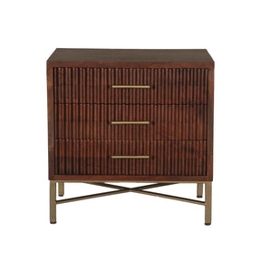 Cosmopolitan 26" Three Drawer Nightstand in Honey Brown by Home Trends & Design at Eve Furniture