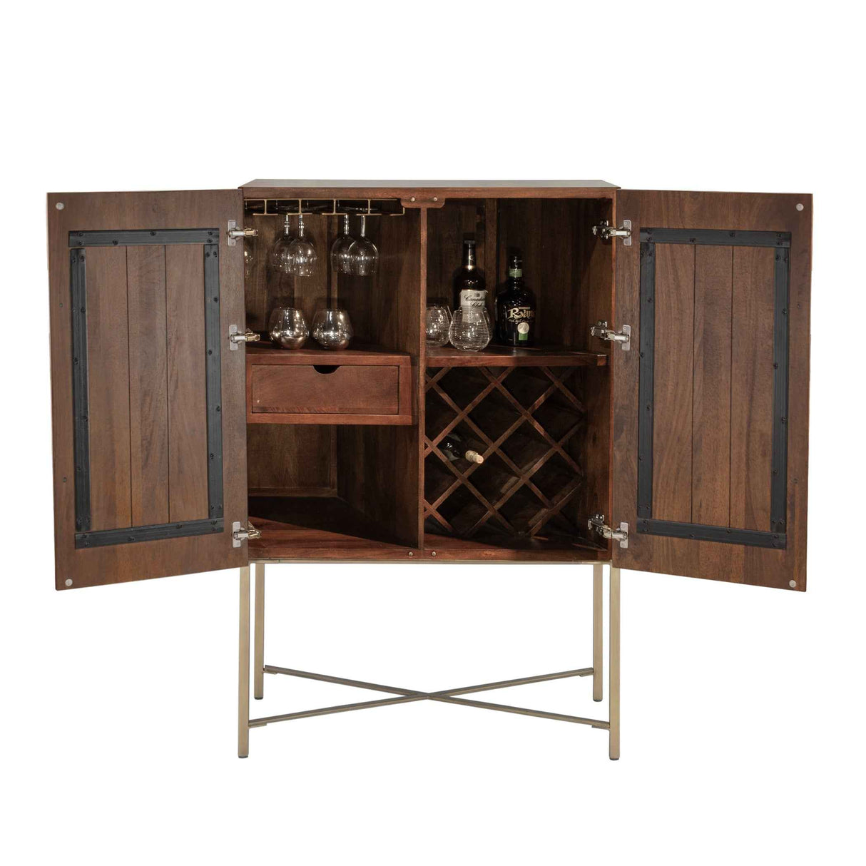 Cosmopolitan 39" Bar Cabinet in Honey Brown by Home Trends & Design at Eve Furniture