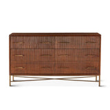 Cosmopolitan 69" Six Drawer Dresser in Honey Brown by Home Trends & Design at Eve Furniture