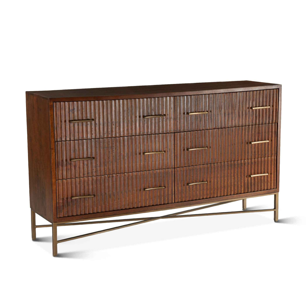 Cosmopolitan 69" Six Drawer Dresser in Honey Brown by Home Trends & Design at Eve Furniture