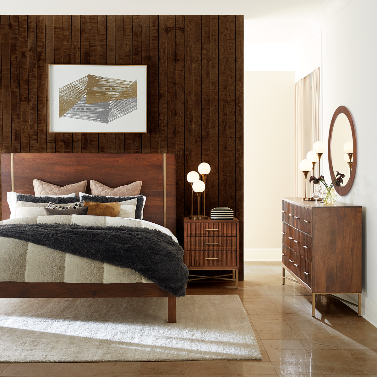 Cosmopolitan 69" Six Drawer Dresser in Honey Brown by Home Trends & Design at Eve Furniture