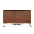 Cosmopolitan 69" Six Drawer Dresser in Honey Brown by Home Trends & Design at Eve Furniture