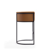 Cosmopolitan Barstool in Camel and Black (set of 2) by Manhattan Comfort at Eve Furniture