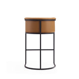 Cosmopolitan Barstool in Camel and Black (set of 2) by Manhattan Comfort at Eve Furniture
