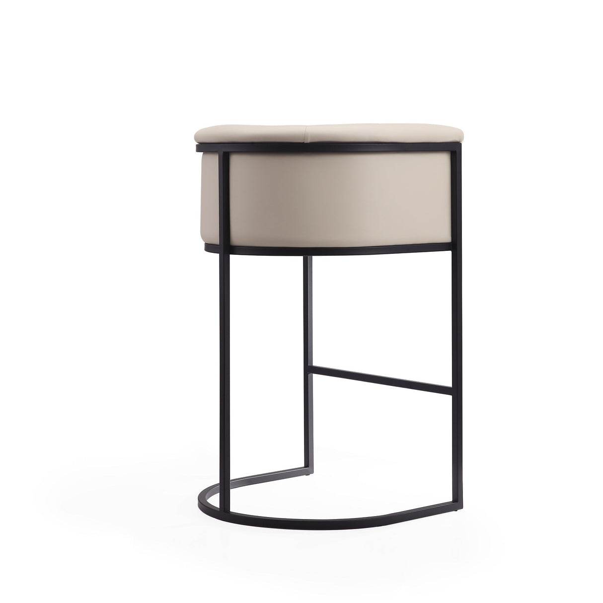 Cosmopolitan Barstool in Cream and Black by Manhattan Comfort at Eve Furniture