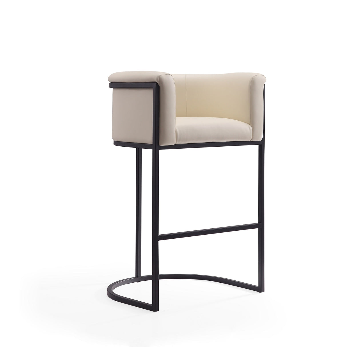 Cosmopolitan Barstool in Cream and Black (set of 2) by Manhattan Comfort at Eve Furniture