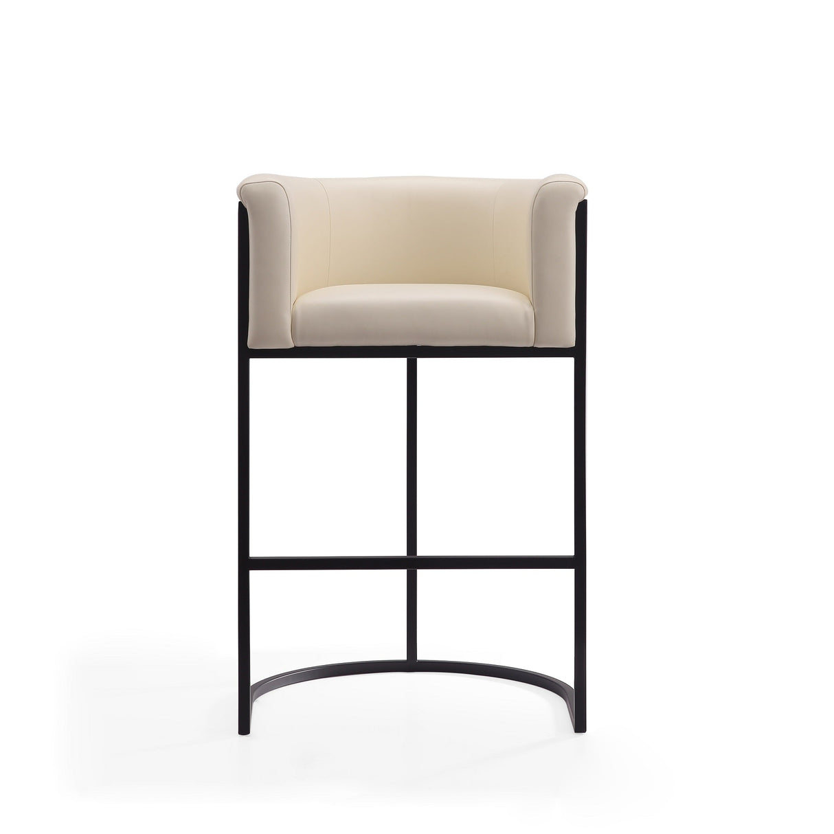 Cosmopolitan Barstool in Cream and Black (set of 2) by Manhattan Comfort at Eve Furniture