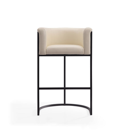 Cosmopolitan Barstool in Cream and Black (set of 2) by Manhattan Comfort at Eve Furniture