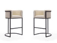 Cosmopolitan Barstool in Cream and Black (set of 2) by Manhattan Comfort at Eve Furniture