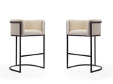 Cosmopolitan Barstool in Cream and Black (set of 2) by Manhattan Comfort at Eve Furniture