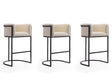 Cosmopolitan Barstool in Cream and Black (set of 3) by Manhattan Comfort at Eve Furniture