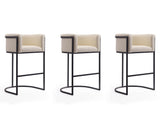 Cosmopolitan Barstool in Cream and Black (set of 3) by Manhattan Comfort at Eve Furniture