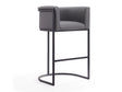 Cosmopolitan Barstool in Grey and Black by Manhattan Comfort at Eve Furniture