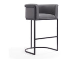 Cosmopolitan Barstool in Grey and Black by Manhattan Comfort at Eve Furniture