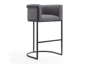 Cosmopolitan Barstool in Grey and Black by Manhattan Comfort at Eve Furniture
