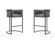 Cosmopolitan Barstool in Grey and Black (set of 2) by Manhattan Comfort at Eve Furniture