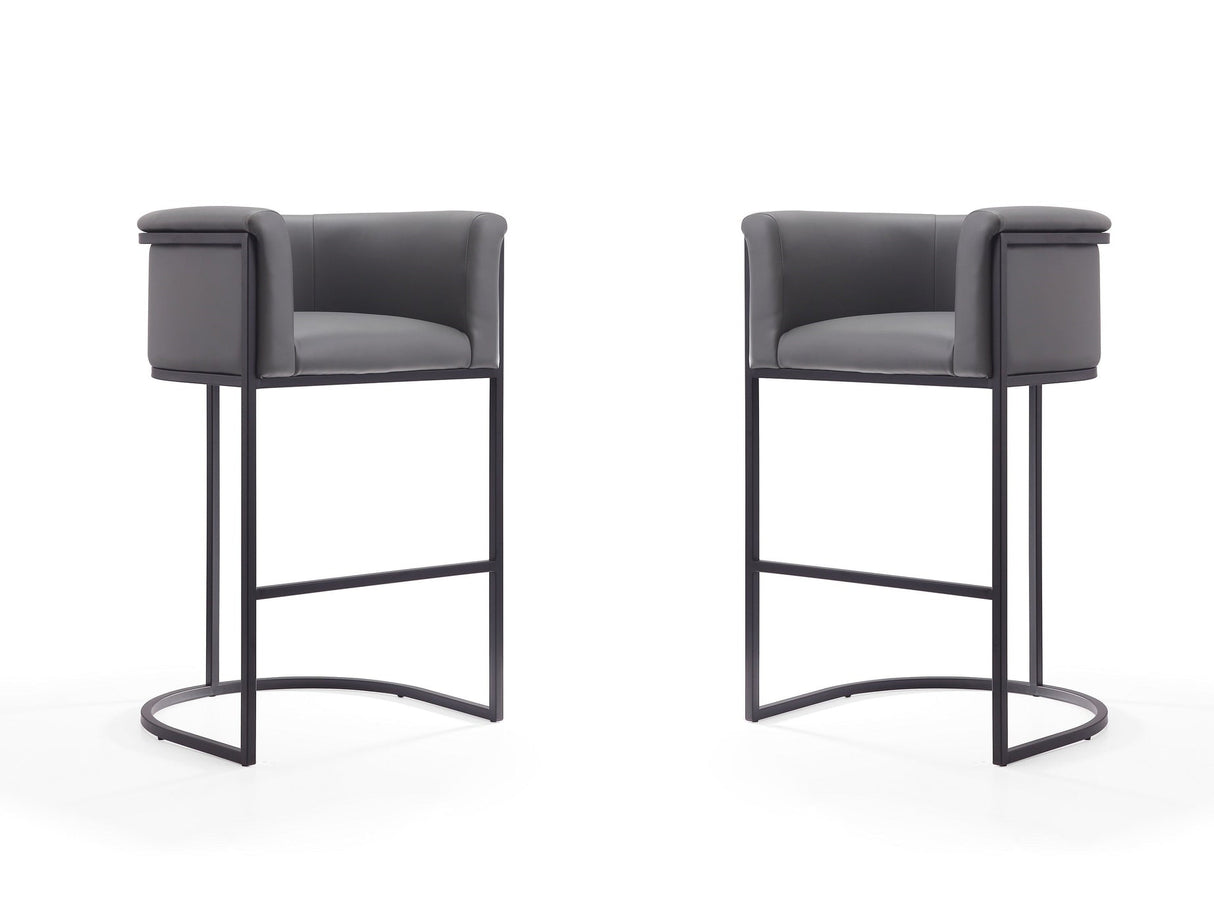 Cosmopolitan Barstool in Grey and Black (set of 2) by Manhattan Comfort at Eve Furniture