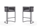 Cosmopolitan Barstool in Grey and Black (set of 2) by Manhattan Comfort at Eve Furniture