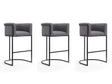 Cosmopolitan Barstool in Grey and Black (set of 3) by Manhattan Comfort at Eve Furniture