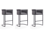 Cosmopolitan Barstool in Grey and Black (set of 3) by Manhattan Comfort at Eve Furniture