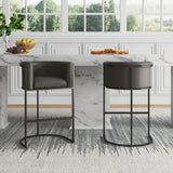 Cosmopolitan Barstool in Pebble and Black by Manhattan Comfort at Eve Furniture