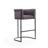 Cosmopolitan Barstool in Pebble and Black (set of 2) by Manhattan Comfort at Eve Furniture