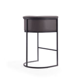 Cosmopolitan Barstool in Pebble and Black (set of 2) by Manhattan Comfort at Eve Furniture