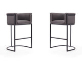 Cosmopolitan Barstool in Pebble and Black (set of 2) by Manhattan Comfort at Eve Furniture