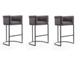 Cosmopolitan Barstool in Pebble and Black (set of 3) by Manhattan Comfort at Eve Furniture