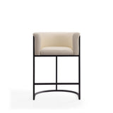 Cosmopolitan Counter Stool in Cream and Black by Manhattan Comfort at Eve Furniture