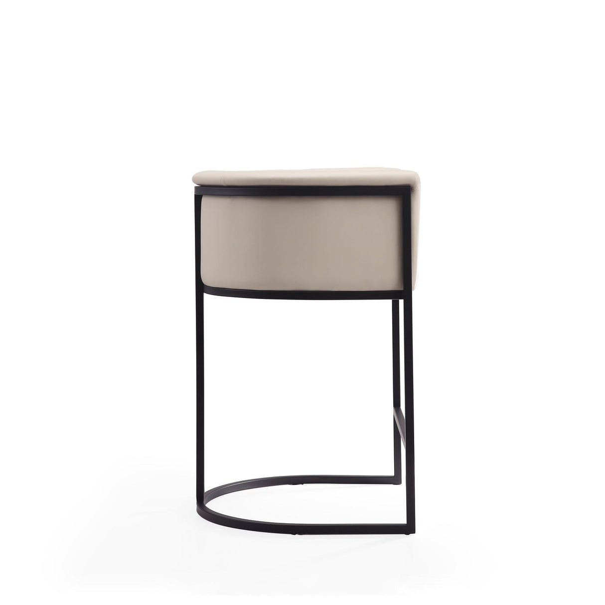 Cosmopolitan Counter Stool in Cream and Black by Manhattan Comfort at Eve Furniture