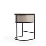 Cosmopolitan Counter Stool in Cream and Black by Manhattan Comfort at Eve Furniture