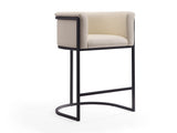 Cosmopolitan Counter Stool in Cream and Black by Manhattan Comfort at Eve Furniture