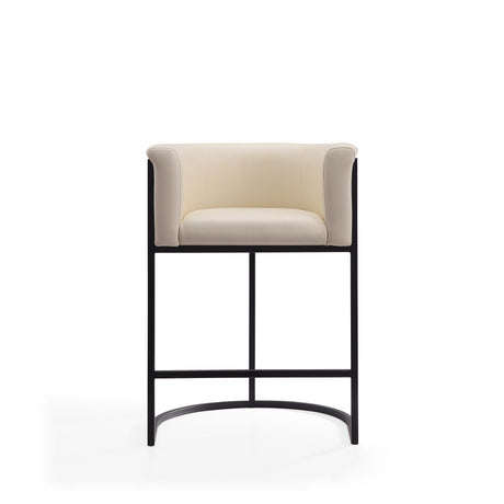 Cosmopolitan Counter Stool in Cream and Black (set of 2) by Manhattan Comfort at Eve Furniture
