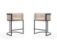 Cosmopolitan Counter Stool in Cream and Black (set of 2) by Manhattan Comfort at Eve Furniture