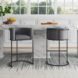 Cosmopolitan Counter Stool in Grey and Black by Manhattan Comfort at Eve Furniture