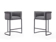 Cosmopolitan Counter Stool in Grey and Black (set of 2) by Manhattan Comfort at Eve Furniture