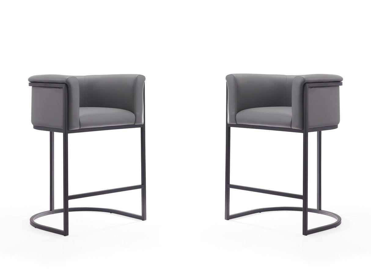 Cosmopolitan Counter Stool in Grey and Black (set of 2) by Manhattan Comfort at Eve Furniture
