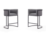 Cosmopolitan Counter Stool in Grey and Black (set of 2) by Manhattan Comfort at Eve Furniture