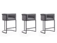 Cosmopolitan Counter Stool in Grey and Black (set of 3) by Manhattan Comfort at Eve Furniture
